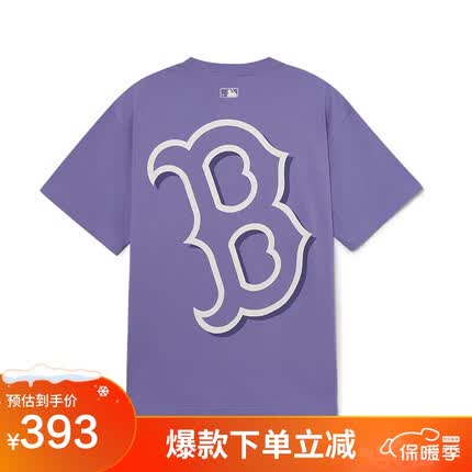 MLB印花大logo短袖夏季T恤男女3ATSB0433-43LDD-M/深薰衣草紫色