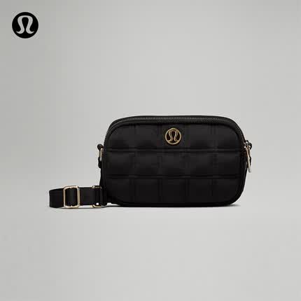lululemon丨Crossbody 女士斜挎相机包 *绗缝绒面 LW9EV2S 黑色/金色 O/S