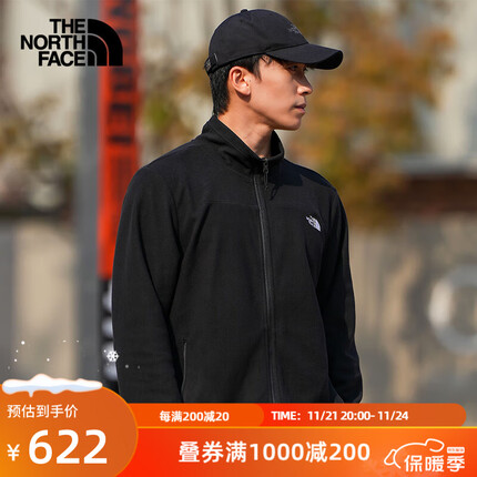 北面(The North Face)抓绒衣男摇粒绒外套冲锋衣内胆户外舒适聚热保暖上新|88R8 JK3/黑色 XL/180