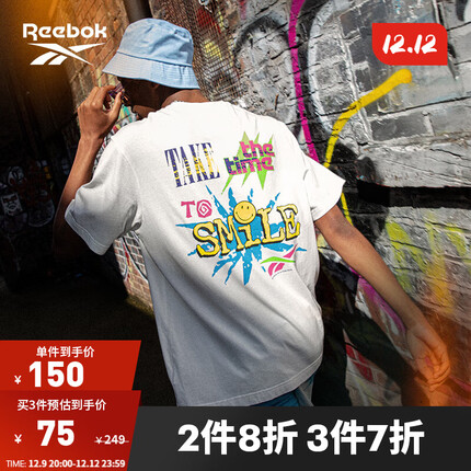 Reebok【SMILEY联名】Reebok锐步官方男女TEE休闲时尚印花短袖T恤 HI3998 A/L