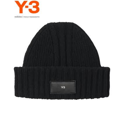 Y-3【商场同款】y3KNIT BEANIE男女同款针织毛线帽39-IL6965毛线帽 黑色 OSFA