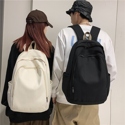 匡顿书包男双肩包女背包 新款大容量韩版潮流初高中大学生情侣款简约日常出行运动百搭防泼水耐磨 黑色
