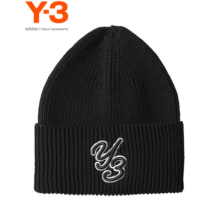 Y-3【商场同款】y3 BEANIE 秋冬针织帽男女同款毛线帽39IP1857 黑色 OSFA