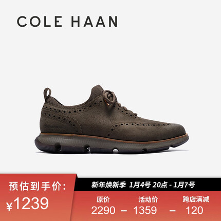 colehaan/歌涵 男鞋牛津鞋 23年秋季舒适缓震皮革休闲皮鞋C38256 绿色-C38256 40