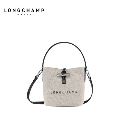 LONGCHAMP珑骧Essential Toile系列女包小号单肩斜挎水桶包