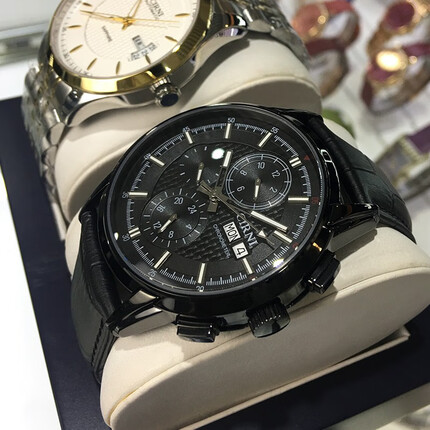 西亚尼手表 男全自动机械表男士手表运动男表防水多功能时尚学生真皮带全黑腕表 全黑皮带CI6028M-1 CIRNI