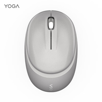 联想YOGA M5 无线蓝牙双模鼠标 办公鼠标 便携充电鼠标 轻音按键 支持USB-C充电接口 霜月银