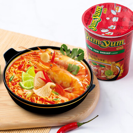  养养牌（yumyum）泰式冬阴功酸辣虾味汤面（杯面） 70g*2杯 组合装 速食方便面