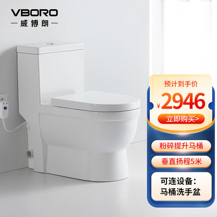 威博朗（WEI BO LANG） 地下室污水提升泵马桶全自动一体隐藏式污水粉碎坐便器012-250 扬程5米可连台盆