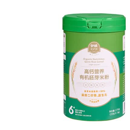 伊威（Eastwes）高铁有机胚芽米粉 婴幼儿6个月宝宝辅食胚芽米糊不添加奶粉蔗糖 高钙营养有机胚芽米粉175g