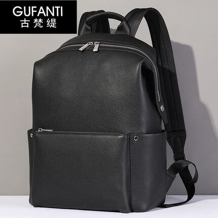 古梵缇双肩包男 时尚头层牛皮双肩包大容量旅游双肩包电脑包 gftx-126 黑色 GUFANTI