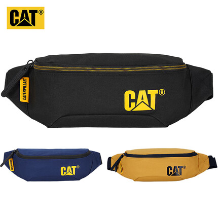 CAT卡特腰包个性胸包小手机包七夕礼物潮斜挎包单肩包轻男女黑 83615
