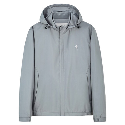 与狼共舞男夹克秋季夹克男时尚连帽夹克外套商务 005浅灰 170