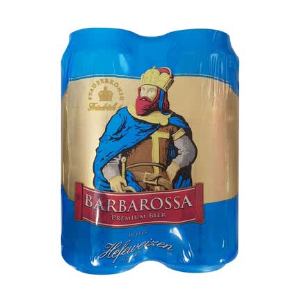 凯尔特人（Barbarossa）小麦啤酒500ml*4听 小包装 德国原装进口