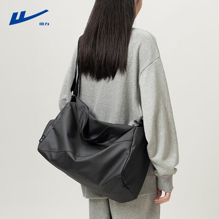 回力健身包女干湿分离训练运动包包游泳收纳包大容量旅行出差背包男 黑色