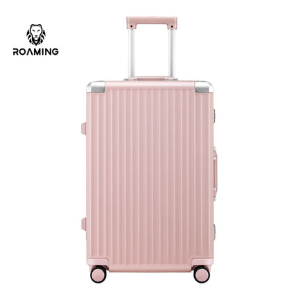 漫游2108行李箱拉杆箱大容量男女旅行箱包密码箱皮箱子24英寸樱花粉