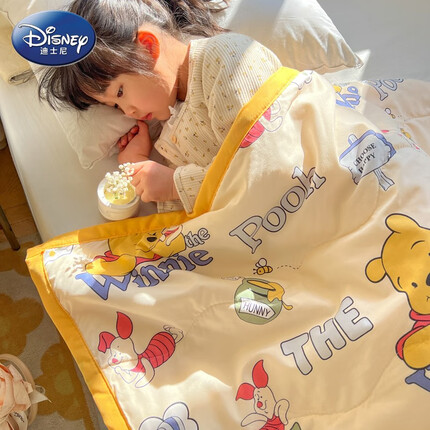 迪士尼（Disney）夏凉被空调被夏被卡通可爱可机洗水洗单人夏凉被薄被芯儿童 维尼熊 110*150cm单人空调被