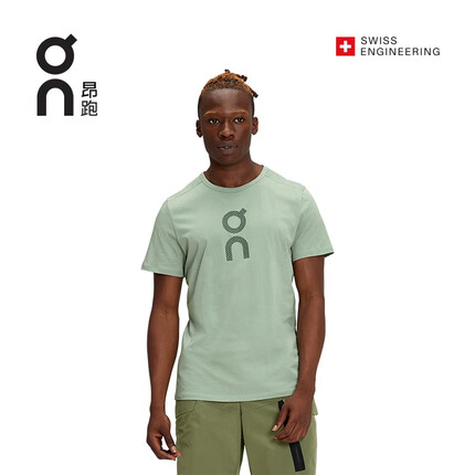 On昂跑 Graphic-T 男款全天候舒适运动休闲印花T恤 Moss 苔藓绿 M