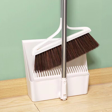 妙洁 梳齿型扫把扫帚簸箕套装 家用扫地扫头发 扫帚畚箕组合两件套