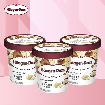 哈根达斯【组套商品】经典口味夏威夷果仁品脱473ml*3