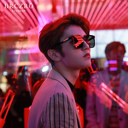 北彻（BRCZRO）gm近视墨镜男偏光太阳镜女明星网红同款方框开车专用防紫外线眼睛 012-7810黑灰片（偏光更高清） 偏光无度数