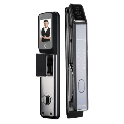 玥玛3D人脸识别智能门锁密码指纹锁家用防盗门锁电子锁全自动智能锁 飞玥一号 亚枪灰