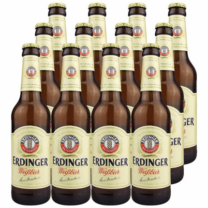 艾丁格（Erdinger）德国原装进口啤酒艾丁格ERDINGER系列啤酒 艾丁格白啤（08.19到期）12瓶