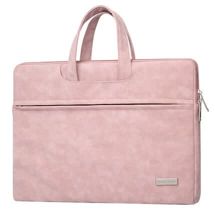 维多利亚旅行者苹果联想华硕电脑包手提14英寸笔记本男女戴尔电脑内胆包 V7019 粉色