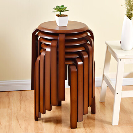 家逸时尚简约创意圆凳坐凳实木凳子家用餐椅弯曲木凳