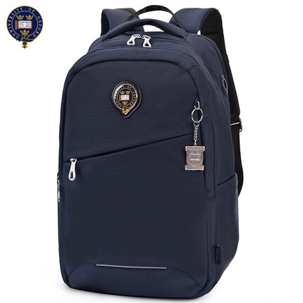 英国牛津大学OXFORD中学生书包男大容量减负双肩包初中生高中生书包防泼水 X556深蓝