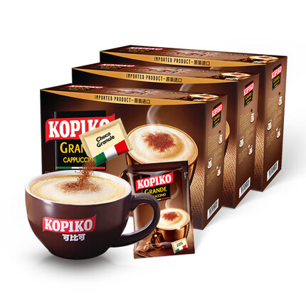 可比可（KOPIKO）卡布奇诺咖啡 三合一速溶咖啡粉冲调饮品12包*3盒 1089g 印尼进口