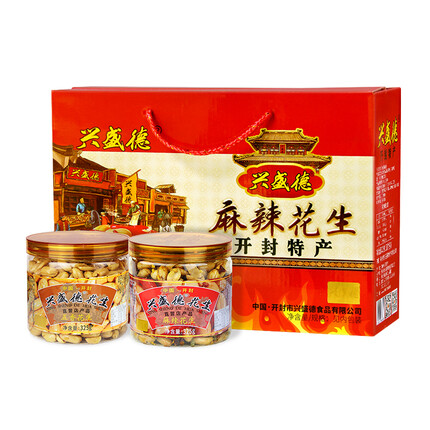 兴盛德麻辣花生325克*6方礼盒河南小吃特产开封中秋过年货礼盒特产礼物 2麻辣2藤椒2五香