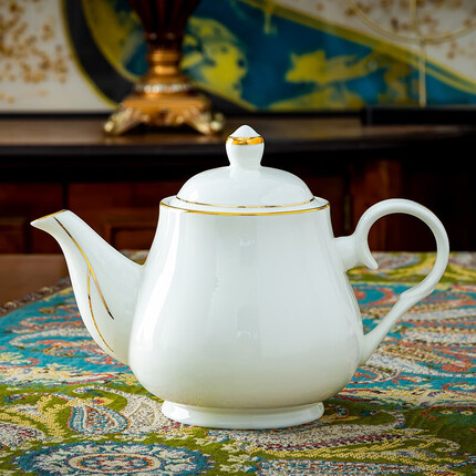 陶相惠 景德镇陶瓷办公茶壶大容量可装1升水 公司泡茶壶家用水壶可定制logo
