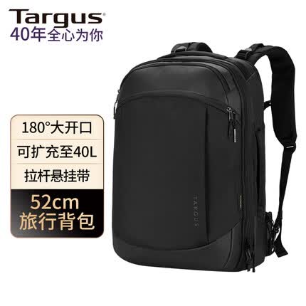 TARGUS泰格斯旅行双肩电脑包可扩容扩展大容量商务背包16英寸出差黑612