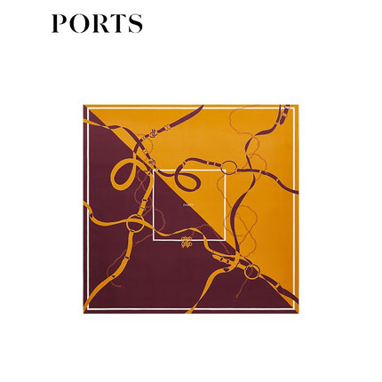 PORTS宝姿女装商场同款2023早秋个性标识印花桑蚕丝方巾LP8A6123