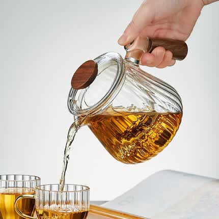 美斯尼 茶壶玻璃泡茶壶居家茶具加厚耐热玻璃木把泡茶器功夫茶具 品韵壶 710mL