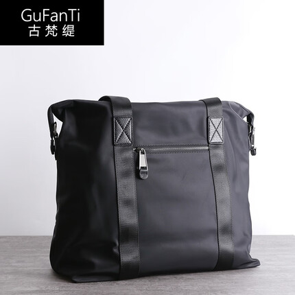 古梵缇公文包男 男士手提包大容量 单肩包出差包单肩斜挎包旅行袋尼龙牛津布斜挎旅行包 gftx-53 典雅黑 42CM*16CM*40CM