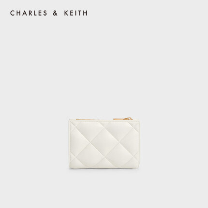 CHARLES&KEITH柔软菱格迷你短款钱包女CK6-10770580-1 White白色 XXS