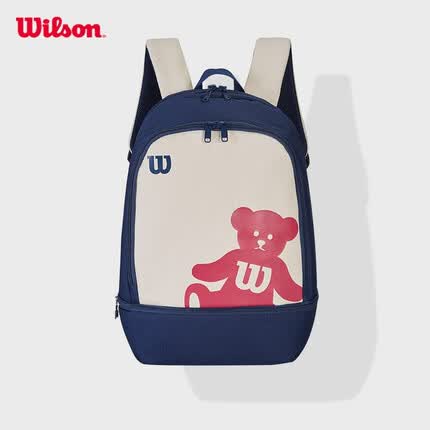 威尔胜（Wilson）小熊印花网球包斜跨包双肩包百搭简约隔层背包 WR8027002001