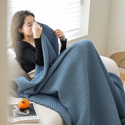 恒源祥纯棉纱布毛巾被子空调毯子午睡沙发盖毯毛毯 150*200cm