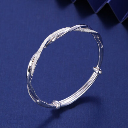 老银匠实心年轻款银手镯S999足银莫比乌斯环手镯 999足银约22.5g 