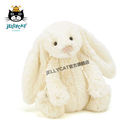 英国进口jellycat邦尼兔经典害羞系列白色邦尼兔毛绒玩具公仔娃娃玩偶儿童女生礼物 白色 31cm