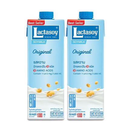 力大狮力大狮泰国进口豆奶豆浆乳早餐豆奶原味家庭装1L*2瓶 原味1L*2瓶