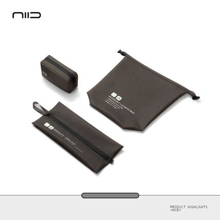 NIID收纳三件套洗漱用品衣物鞋子H1配件收纳系列 黑色半透
