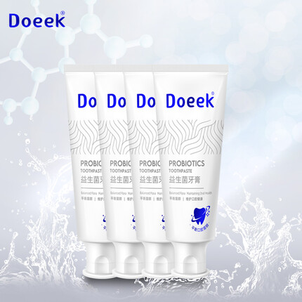 Doeek牙膏益生菌牙膏清新口气维护口腔健康DOEEK益生菌牙膏旗舰店 4支牙膏牙膏【送】3张测幽纸