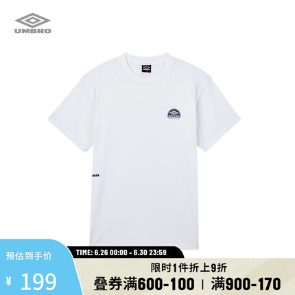 茵宝（Umbro）男女同款短袖上衣夏季新款百搭吸汗透气圆领T恤 白色 XL