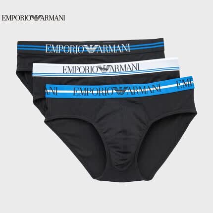 阿玛尼EMPORIO ARMANI UNDERWEAR奢侈品EAU男士内裤(三条装) 111734-2R723 73320黑色 M