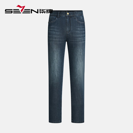 柒牌男士牛仔裤2023春夏新款时尚休闲凉感舒适透气直筒裤 炭灰 29