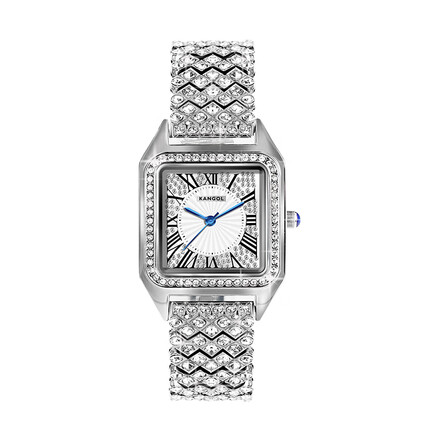 KANGOL 英国品牌时尚防水非机械石英手表女士腕表女表-K665 钢 银白女款