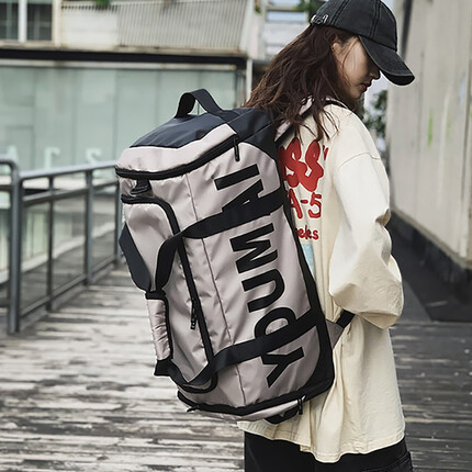 威纳登双肩旅行包男大容量出差旅游手提背包女干湿分离运动健身包行李包 浅卡其色